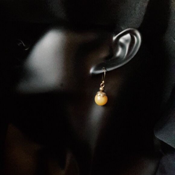 NEW Earrings Butter Quartz earrings yellow quartz filigree drop earrin 503#fs- - Picture 5 of 6